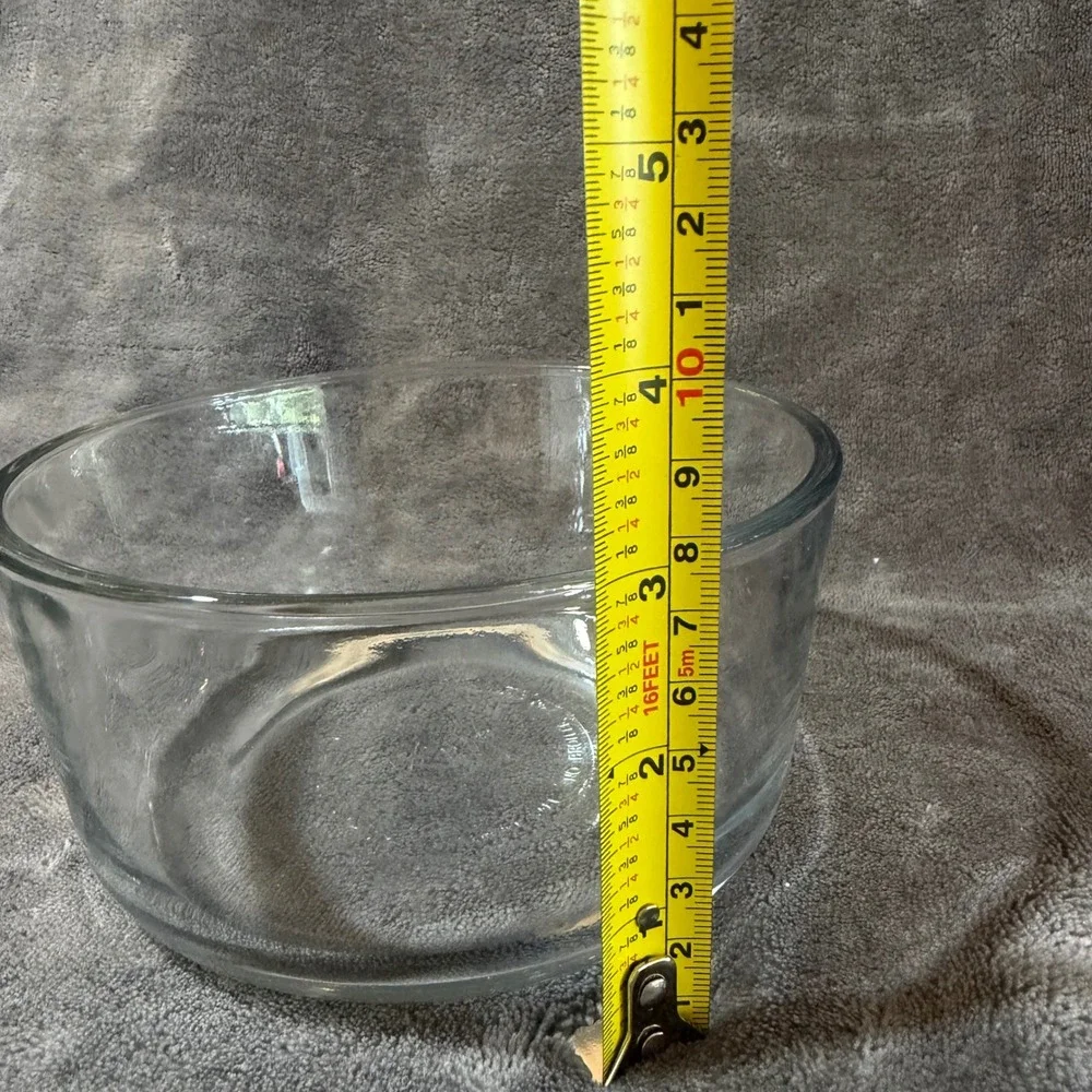 Anchor Hocking Clear Glass Mixing Bowls Set of 2 Microwave Oven Safe Made in USA